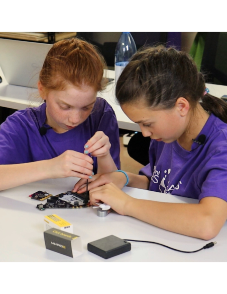 Students explore coding, creativity, and innovation with the b.Board — a hands-on STEAM learning tool